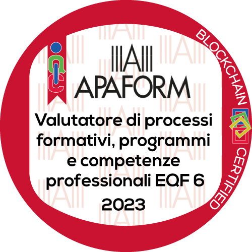 Valutatore di processi formativi, programmi e competenze professionali livello EQF 6 stimato da APAFORM